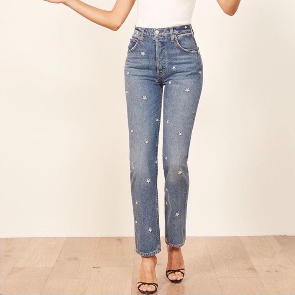 Rare Reformation Blue High Rise Women Jeans - Picture 2 of 4